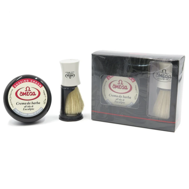 Набір для гоління Omega 59.81819 (Крем для гоління та помазок з підставкою)