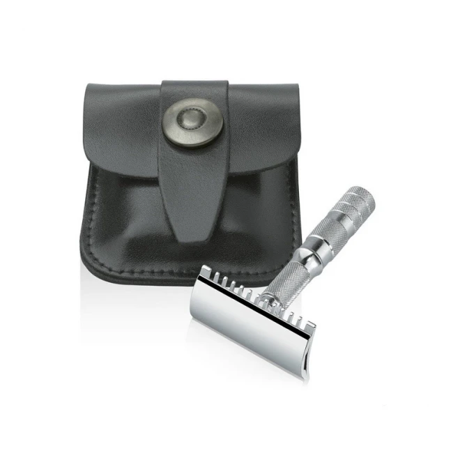 Станок для Гоління Т-подібний Merkur Travel Razor 985000 в Шкіряному Чохлі