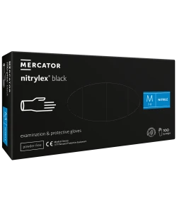 Нітрилові рукавиці без пудри Nitrylex Black Protective Gloves розмір M