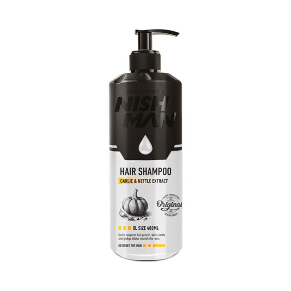 Nishman Garlic & Nettle Shampoo 480 мл — купити шампунь з часником